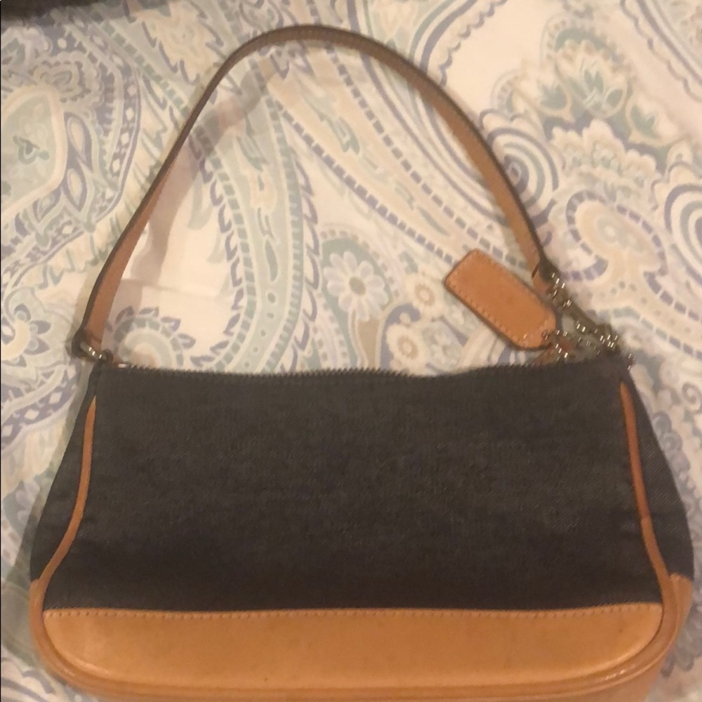 Coach denim and camel bag